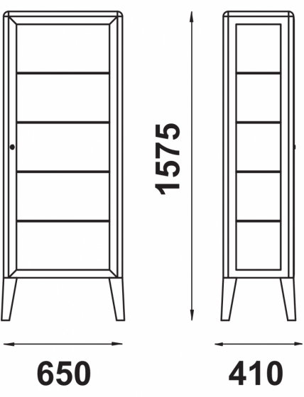 Meuble rangement Vitrine 211 Adico Structure: acier laqué; Couleur: aux choix personnalisable pour, étagères, porte, avec, vitri